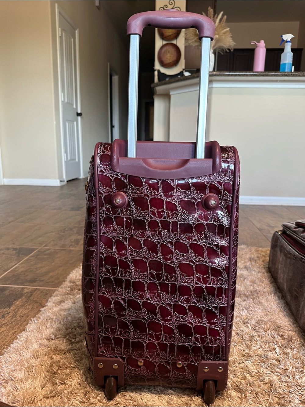 Kathy Van Zeeland Croco PVC 21" Carry On Suitcase Expandable Luggage - Picture 10 of 13